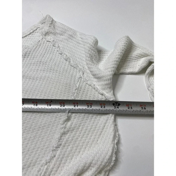 We The Free People Tunic Top Size XS White Waffle Weave Long Sleeve - Picture 5 of 6